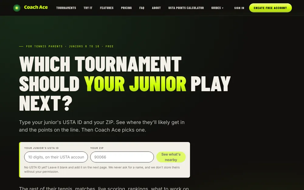 The Coach Ace homepage